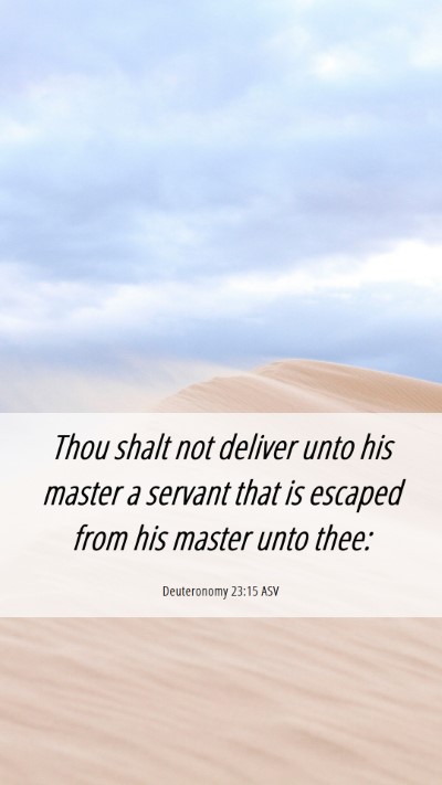 Picture 06 - Deuteronomy 23:15 ASV Mobile Phone Wallpaper - Thou shalt not deliver unto his master a servant - Mobile Bible Verse Wallpaper