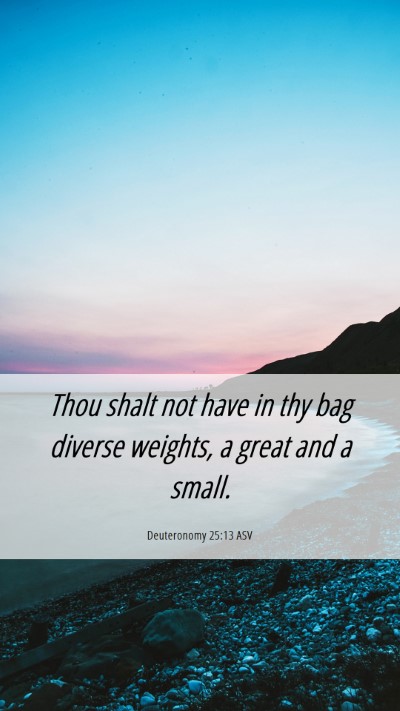 Picture 06 - Deuteronomy 25:13 ASV Mobile Phone Wallpaper - Thou shalt not have in thy bag diverse weights, a - Mobile Bible Verse Wallpaper