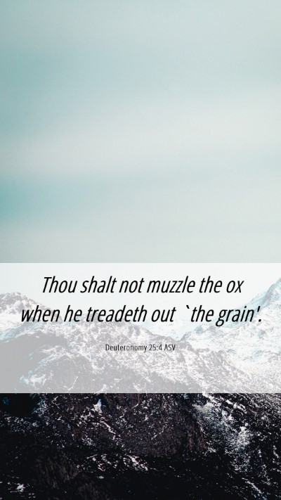 Picture 06 - Deuteronomy 25:4 ASV Mobile Phone Wallpaper - Thou shalt not muzzle the ox when he treadeth out - Mobile Bible Verse Wallpaper