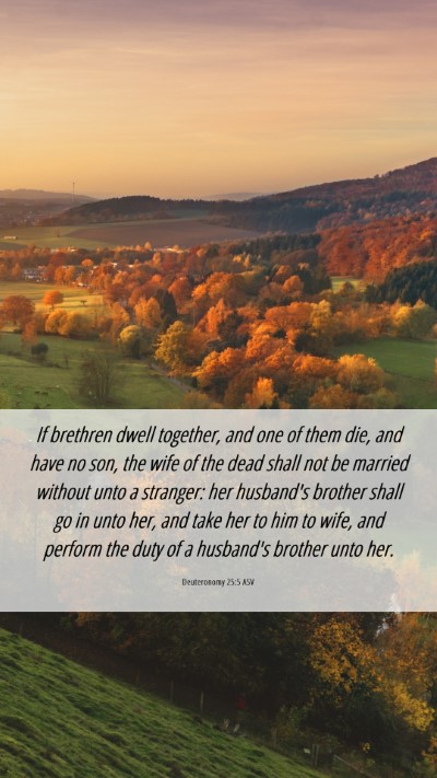 Picture 06 - Deuteronomy 25:5 ASV Mobile Phone Wallpaper - If brethren dwell together, and one of them die, - Mobile Bible Verse Wallpaper