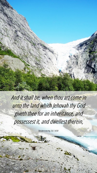 Picture 06 - Deuteronomy 26:1 ASV Mobile Phone Wallpaper - And it shall be, when thou art come in unto the - Mobile Bible Verse Wallpaper