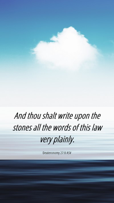 Picture 06 - Deuteronomy 27:8 ASV Mobile Phone Wallpaper - And thou shalt write upon the stones all the - Mobile Bible Verse Wallpaper