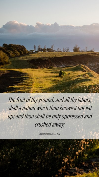 Picture 06 - Deuteronomy 28:33 ASV Mobile Phone Wallpaper - The fruit of thy ground, and all thy labors, - Mobile Bible Verse Wallpaper