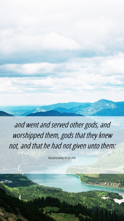 Picture 06 - Deuteronomy 29:26 ASV Mobile Phone Wallpaper - and went and served other gods, and worshipped - Mobile Bible Verse Wallpaper