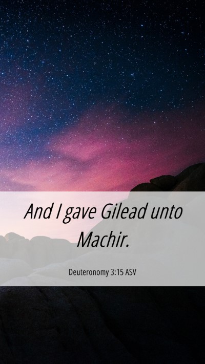Picture 06 - Deuteronomy 3:15 ASV Mobile Phone Wallpaper - And I gave Gilead unto - Mobile Bible Verse Wallpaper