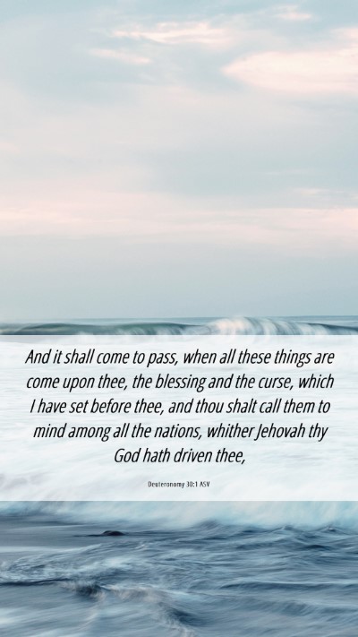 Picture 06 - Deuteronomy 30:1 ASV Mobile Phone Wallpaper - And it shall come to pass, when all these things - Mobile Bible Verse Wallpaper
