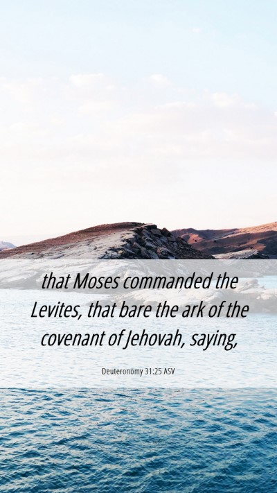 Picture 06 - Deuteronomy 31:25 ASV Mobile Phone Wallpaper - that Moses commanded the Levites, that bare the - Mobile Bible Verse Wallpaper
