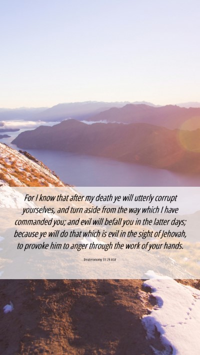 Picture 06 - Deuteronomy 31:29 ASV Mobile Phone Wallpaper - For I know that after my death ye will utterly - Mobile Bible Verse Wallpaper