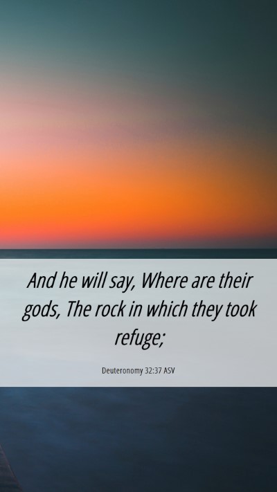 Picture 06 - Deuteronomy 32:37 ASV Mobile Phone Wallpaper - And he will say, Where are their gods, The rock - Mobile Bible Verse Wallpaper
