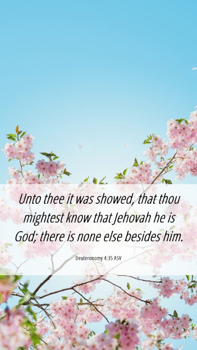 Picture 06 - Deuteronomy 4:35 ASV Mobile Phone Wallpaper - Unto thee it was showed, that thou mightest know - Mobile Bible Verse Wallpaper