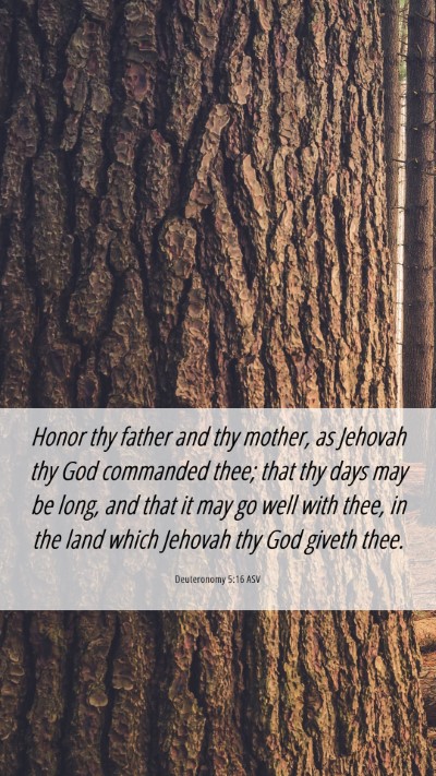 Picture 06 - Deuteronomy 5:16 ASV Mobile Phone Wallpaper - Honor thy father and thy mother, as Jehovah thy - Mobile Bible Verse Wallpaper