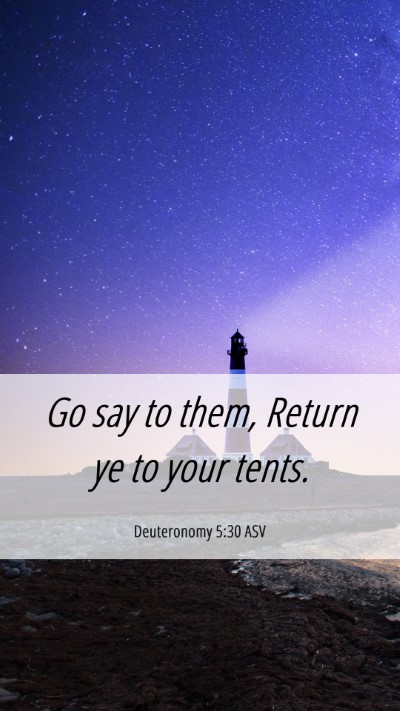 Picture 06 - Deuteronomy 5:30 ASV Mobile Phone Wallpaper - Go say to them, Return ye to your - Mobile Bible Verse Wallpaper