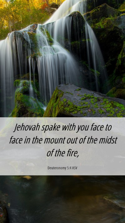 Picture 06 - Deuteronomy 5:4 ASV Mobile Phone Wallpaper - Jehovah spake with you face to face in the mount - Mobile Bible Verse Wallpaper