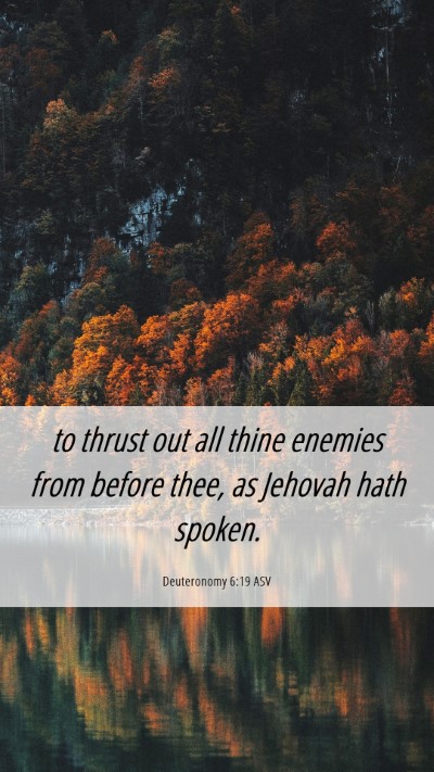 Picture 06 - Deuteronomy 6:19 ASV Mobile Phone Wallpaper - to thrust out all thine enemies from before thee, - Mobile Bible Verse Wallpaper