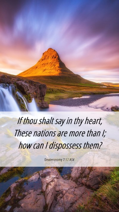 Picture 06 - Deuteronomy 7:17 ASV Mobile Phone Wallpaper - If thou shalt say in thy heart, These nations are - Mobile Bible Verse Wallpaper