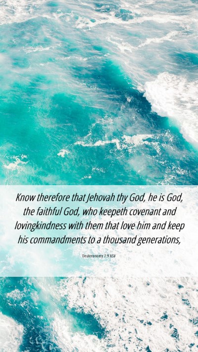 Picture 06 - Deuteronomy 7:9 ASV Mobile Phone Wallpaper - Know therefore that Jehovah thy God, he is God, - Mobile Bible Verse Wallpaper