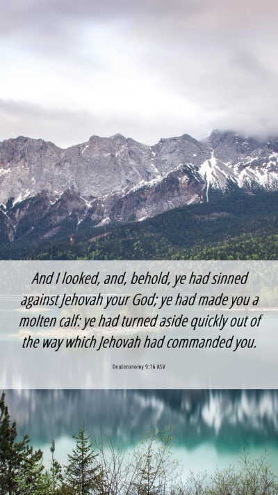 Picture 06 - Deuteronomy 9:16 ASV Mobile Phone Wallpaper - And I looked, and, behold, ye had sinned against - Mobile Bible Verse Wallpaper