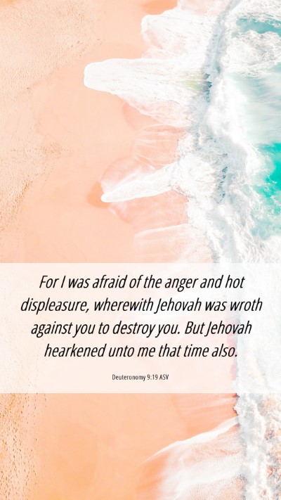 Picture 06 - Deuteronomy 9:19 ASV Mobile Phone Wallpaper - For I was afraid of the anger and hot - Mobile Bible Verse Wallpaper