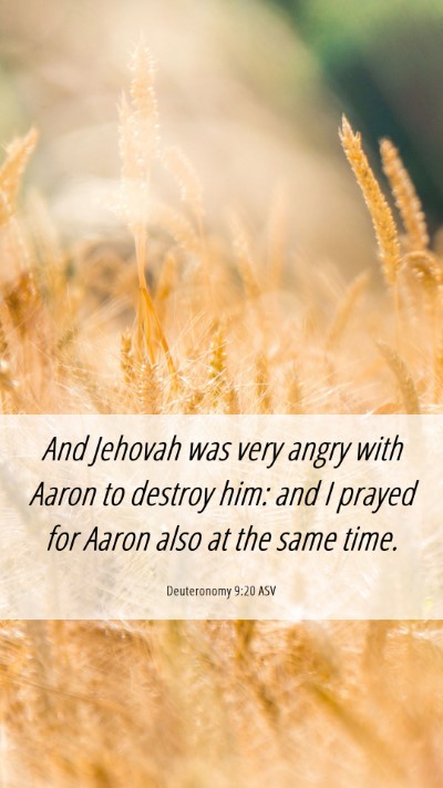 Picture 06 - Deuteronomy 9:20 ASV Mobile Phone Wallpaper - And Jehovah was very angry with Aaron to destroy - Mobile Bible Verse Wallpaper