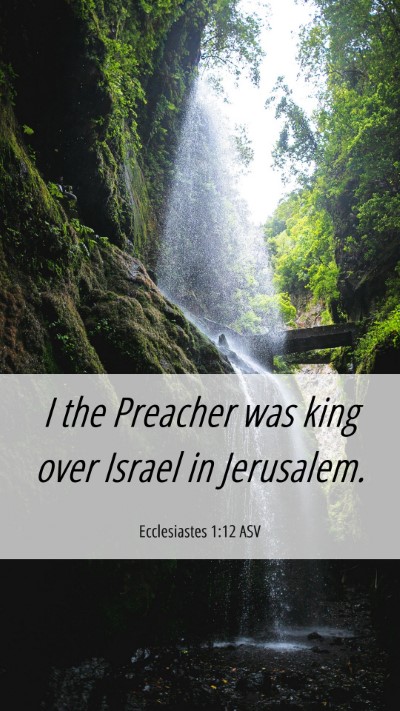 Picture 06 - Ecclesiastes 1:12 ASV Mobile Phone Wallpaper - I the Preacher was king over Israel in - Mobile Bible Verse Wallpaper
