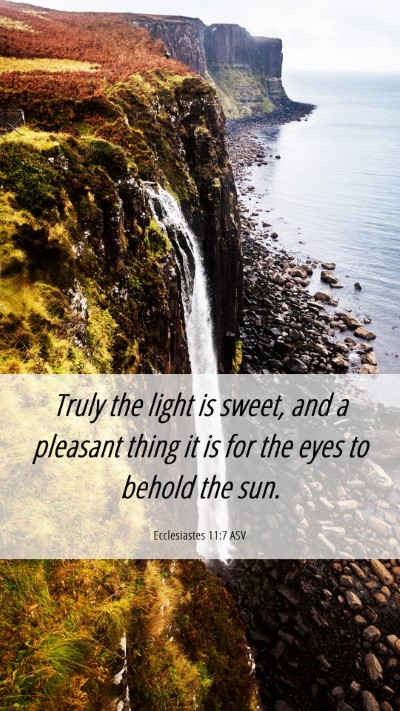 Picture 06 - Ecclesiastes 11:7 ASV Mobile Phone Wallpaper - Truly the light is sweet, and a pleasant thing it - Mobile Bible Verse Wallpaper