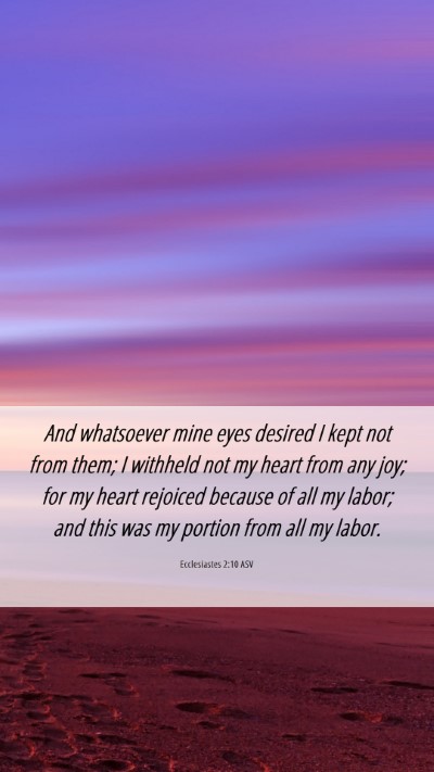 Picture 06 - Ecclesiastes 2:10 ASV Mobile Phone Wallpaper - And whatsoever mine eyes desired I kept not from - Mobile Bible Verse Wallpaper