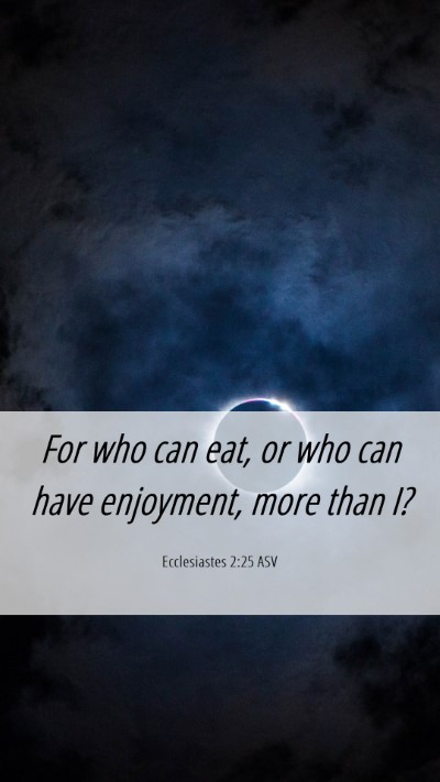 Picture 06 - Ecclesiastes 2:25 ASV Mobile Phone Wallpaper - For who can eat, or who can have enjoyment, more - Mobile Bible Verse Wallpaper