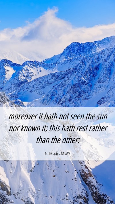 Picture 06 - Ecclesiastes 6:5 ASV Mobile Phone Wallpaper - moreover it hath not seen the sun nor known it; - Mobile Bible Verse Wallpaper