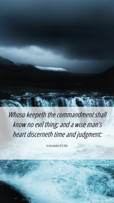 Picture 06 - Ecclesiastes 8:5 ASV Mobile Phone Wallpaper - Whoso keepeth the commandment shall know no evil - Mobile Bible Verse Wallpaper