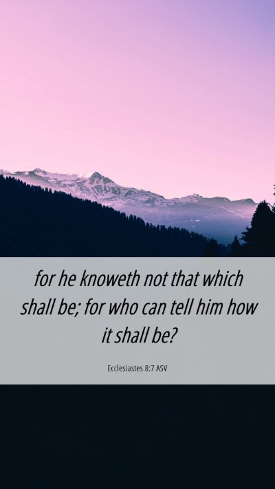 Picture 06 - Ecclesiastes 8:7 ASV Mobile Phone Wallpaper - for he knoweth not that which shall be; for who - Mobile Bible Verse Wallpaper
