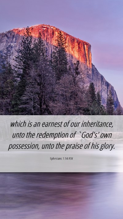 Picture 06 - Ephesians 1:14 ASV Mobile Phone Wallpaper - which is an earnest of our inheritance, unto the - Mobile Bible Verse Wallpaper