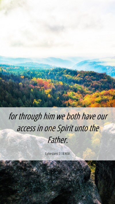 Picture 06 - Ephesians 2:18 ASV Mobile Phone Wallpaper - for through him we both have our access in one - Mobile Bible Verse Wallpaper