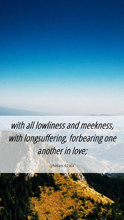 Picture 06 - Ephesians 4:2 ASV Mobile Phone Wallpaper - with all lowliness and meekness, with - Mobile Bible Verse Wallpaper