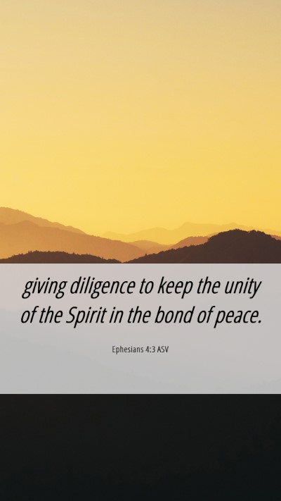 Picture 06 - Ephesians 4:3 ASV Mobile Phone Wallpaper - giving diligence to keep the unity of the Spirit - Mobile Bible Verse Wallpaper