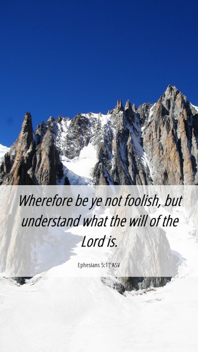 Picture 06 - Ephesians 5:17 ASV Mobile Phone Wallpaper - Wherefore be ye not foolish, but understand what - Mobile Bible Verse Wallpaper