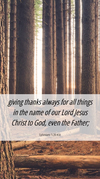 Picture 06 - Ephesians 5:20 ASV Mobile Phone Wallpaper - giving thanks always for all things in the name - Mobile Bible Verse Wallpaper
