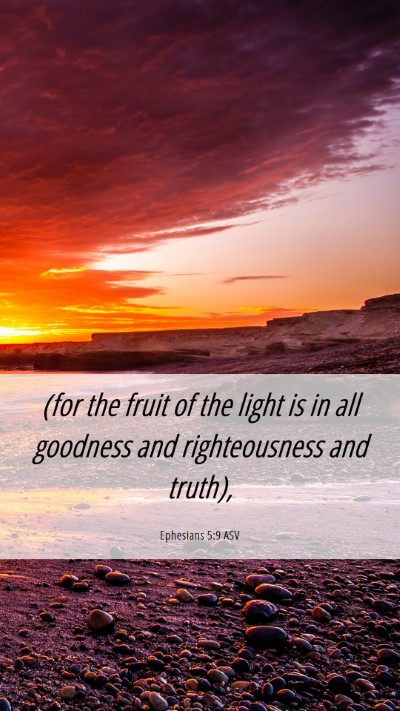 Picture 06 - Ephesians 5:9 ASV Mobile Phone Wallpaper - (for the fruit of the light is in all goodness - Mobile Bible Verse Wallpaper