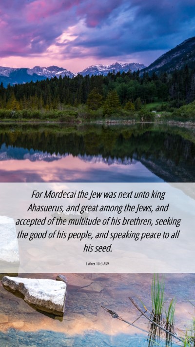 Picture 06 - Esther 10:3 ASV Mobile Phone Wallpaper - For Mordecai the Jew was next unto king - Mobile Bible Verse Wallpaper