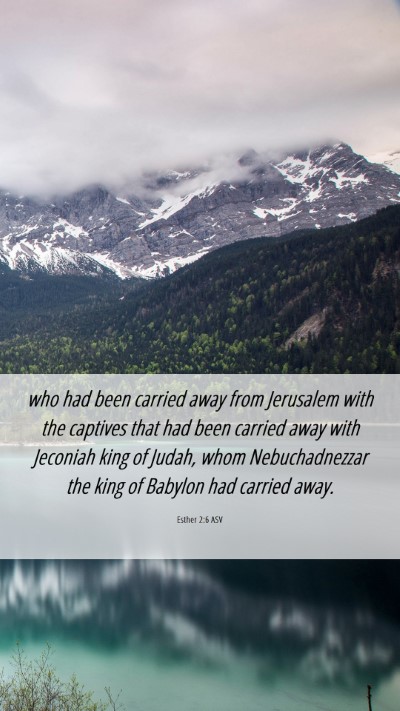Picture 06 - Esther 2:6 ASV Mobile Phone Wallpaper - who had been carried away from Jerusalem with the - Mobile Bible Verse Wallpaper