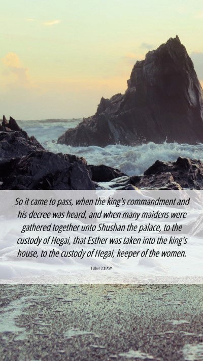Picture 06 - Esther 2:8 ASV Mobile Phone Wallpaper - So it came to pass, when the king's commandment - Mobile Bible Verse Wallpaper