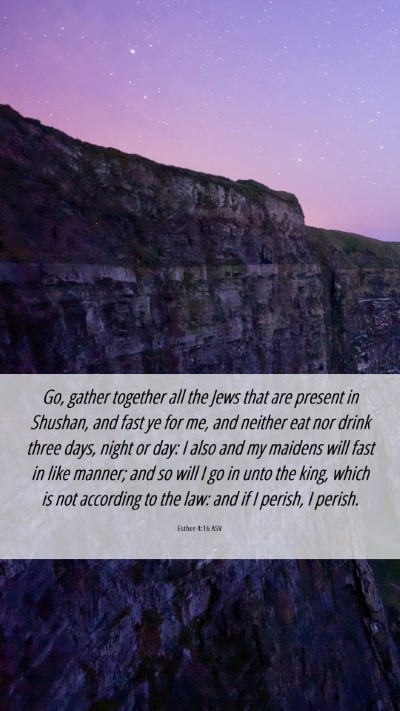 Picture 06 - Esther 4:16 ASV Mobile Phone Wallpaper - Go, gather together all the Jews that are present - Mobile Bible Verse Wallpaper