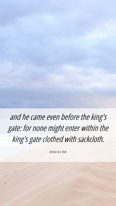 Picture 06 - Esther 4:2 ASV Mobile Phone Wallpaper - and he came even before the king's gate: for none - Mobile Bible Verse Wallpaper