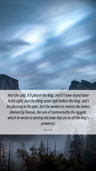 Picture 06 - Esther 8:5 ASV Mobile Phone Wallpaper - And she said, If it please the king, and if I - Mobile Bible Verse Wallpaper