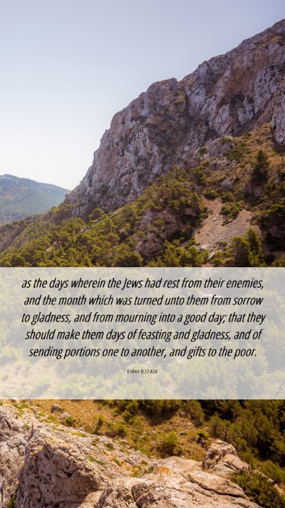 Picture 06 - Esther 9:22 ASV Mobile Phone Wallpaper - as the days wherein the Jews had rest from their - Mobile Bible Verse Wallpaper