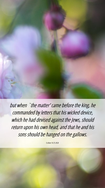 Picture 06 - Esther 9:25 ASV Mobile Phone Wallpaper - but when `the matter' came before the king, he - Mobile Bible Verse Wallpaper