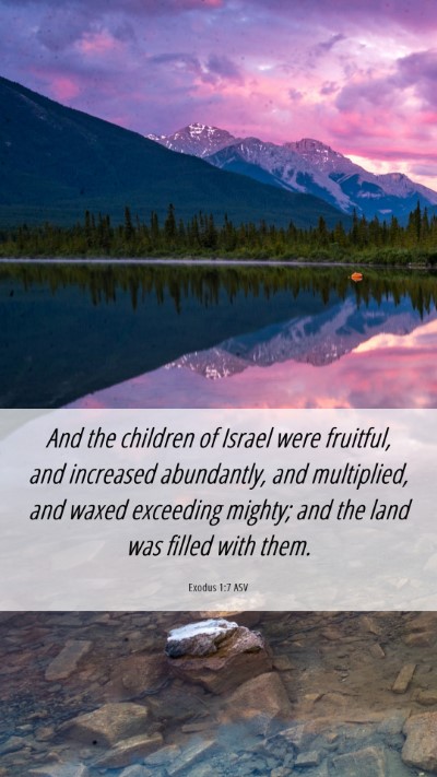 Picture 06 - Exodus 1:7 ASV Mobile Phone Wallpaper - And the children of Israel were fruitful, and - Mobile Bible Verse Wallpaper