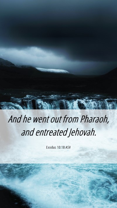 Picture 06 - Exodus 10:18 ASV Mobile Phone Wallpaper - And he went out from Pharaoh, and entreated - Mobile Bible Verse Wallpaper