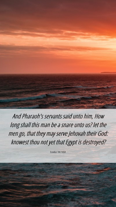 Picture 06 - Exodus 10:7 ASV Mobile Phone Wallpaper - And Pharaoh's servants said unto him, How long - Mobile Bible Verse Wallpaper