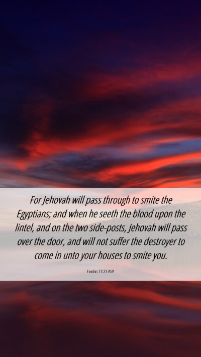 Picture 06 - Exodus 12:23 ASV Mobile Phone Wallpaper - For Jehovah will pass through to smite the - Mobile Bible Verse Wallpaper