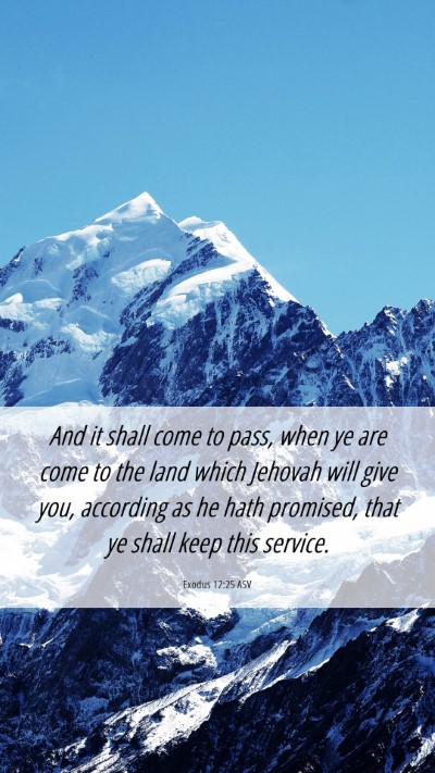 Picture 06 - Exodus 12:25 ASV Mobile Phone Wallpaper - And it shall come to pass, when ye are come to - Mobile Bible Verse Wallpaper